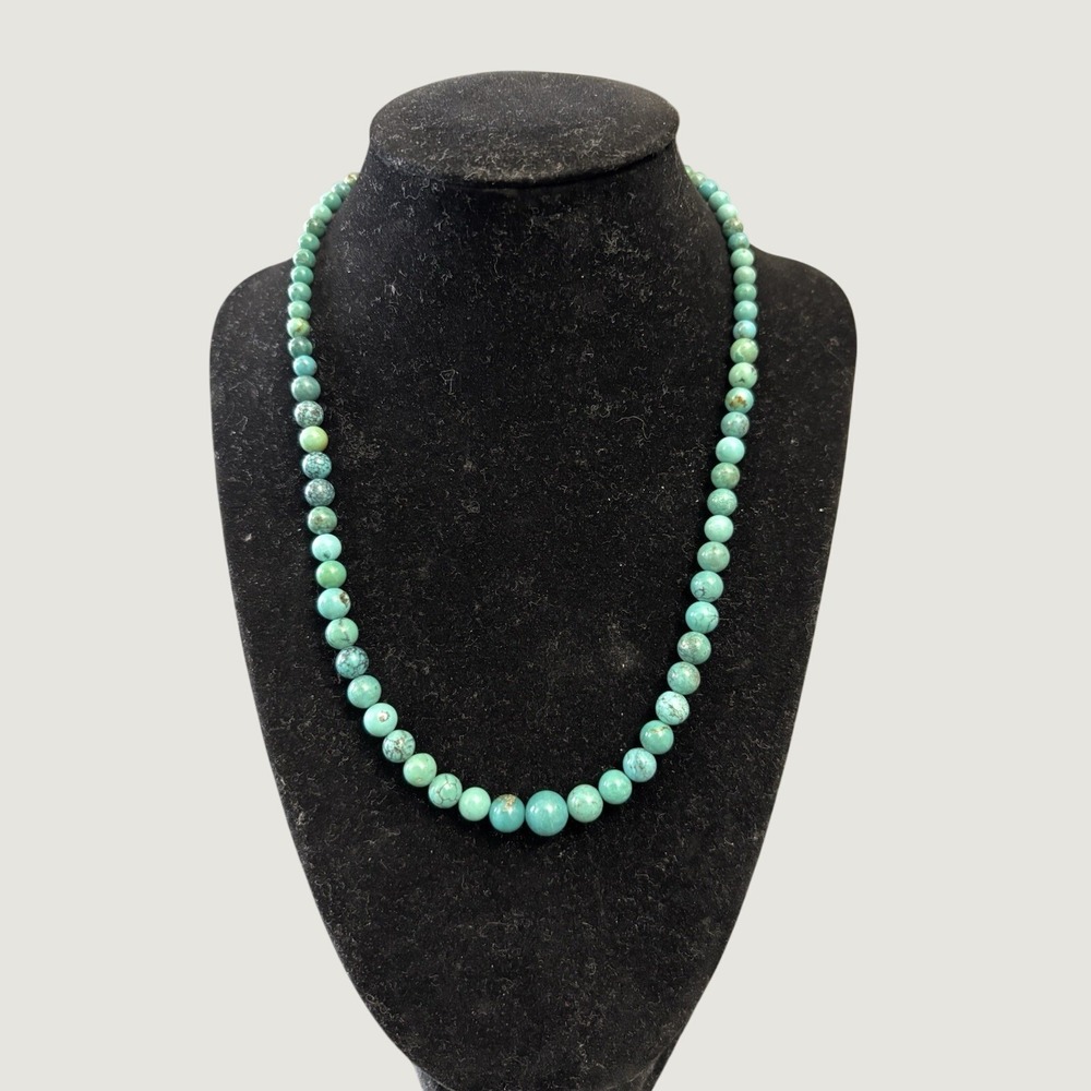 NWOT Jay King DTR925 Turquoise Beads Necklace Sterling Silver Mine Finds 18-21"